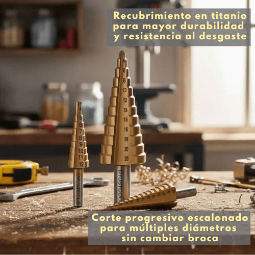 MultiDrill - Set de Brocas Escalonadas - Una Broca, Múltiples Perforaciones