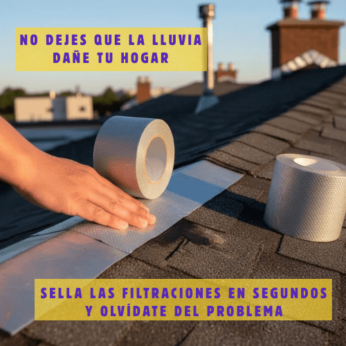 StopLeak Tape Cinta Tapa Goteras 10 cm x 5 m - Sella Filtraciones en tu Hogar al Instante