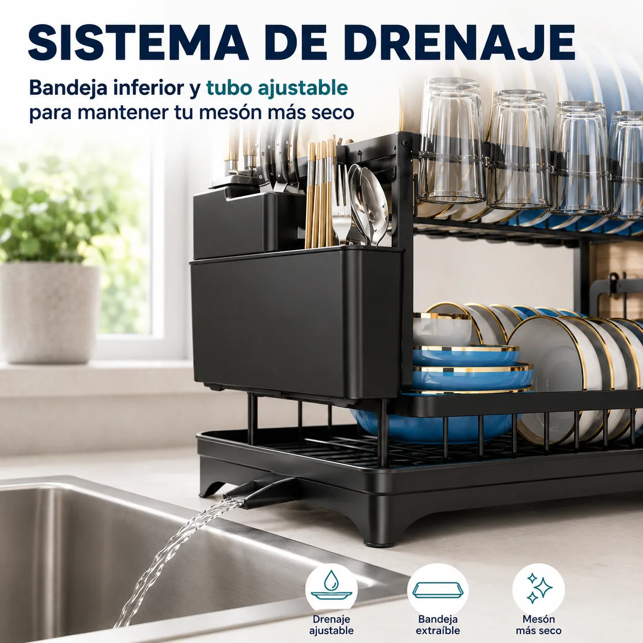 DrenaPro / Recupera espacio y mantén tu mesón seco.