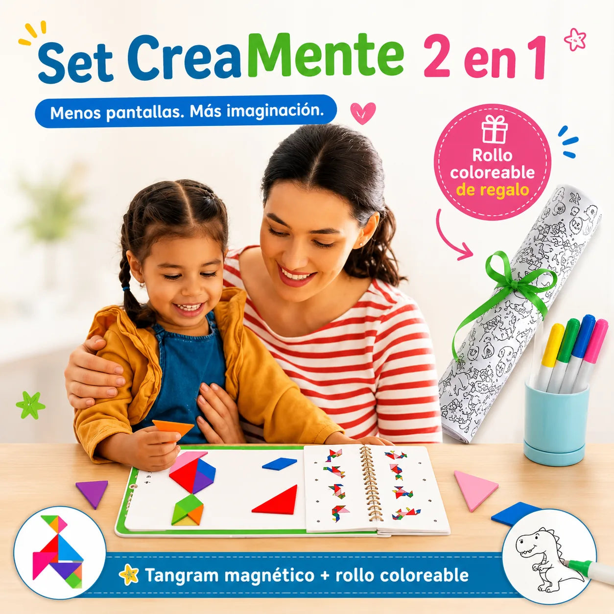 Set CreaMente 2 en 1 / Menos Pantallas, Más Imaginación.