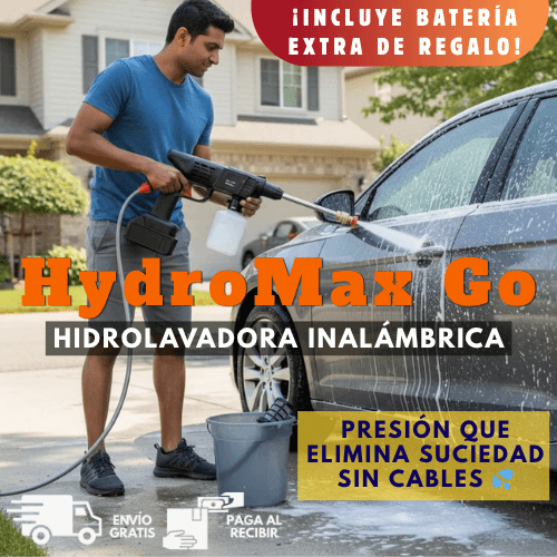 HydroMax Go Hidrolavadora Inalámbrica - Incluye Batería Extra de Regalo
