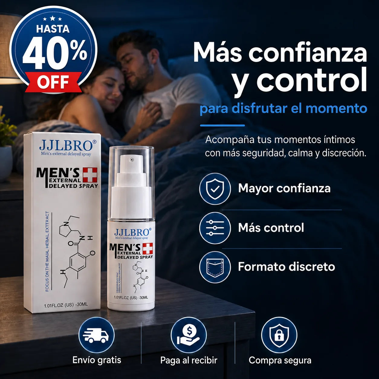 JJLBRO Spray Masculino™/ Control y Seguridad en tu Intimidad