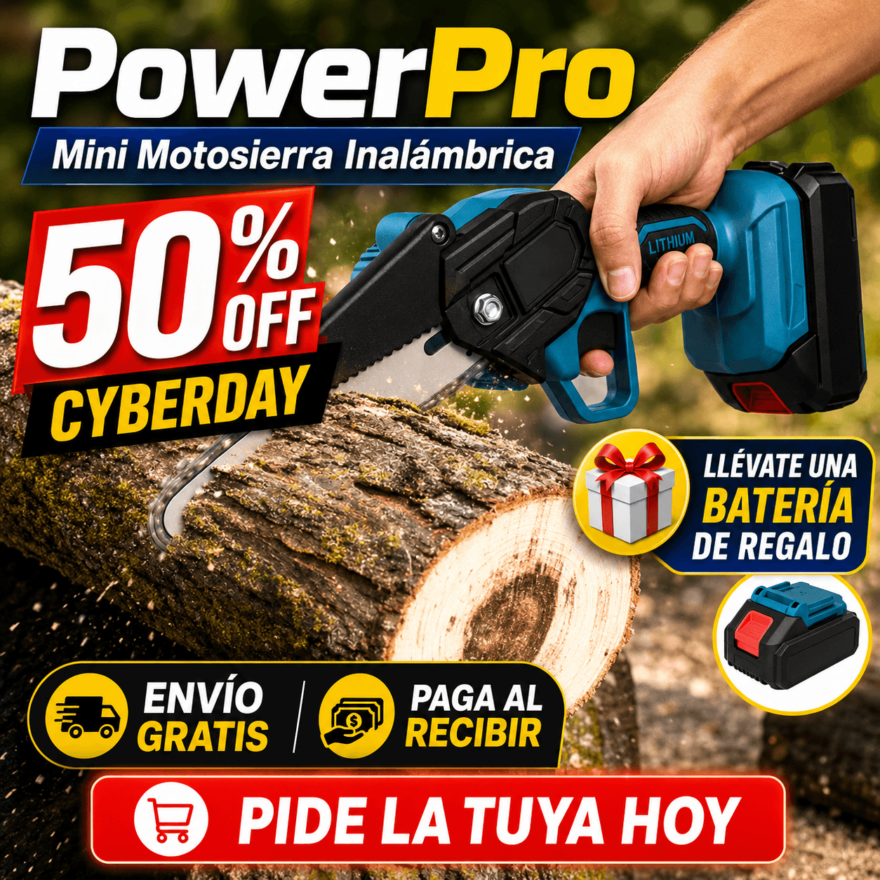 Mini Motosierra Power Pro / Poda Rápida en Casa