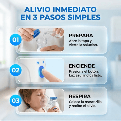 EasyBreath Pro Nebulizador Portátil Para Niños y Adultos - Alivia la Congestión de Forma Rápida