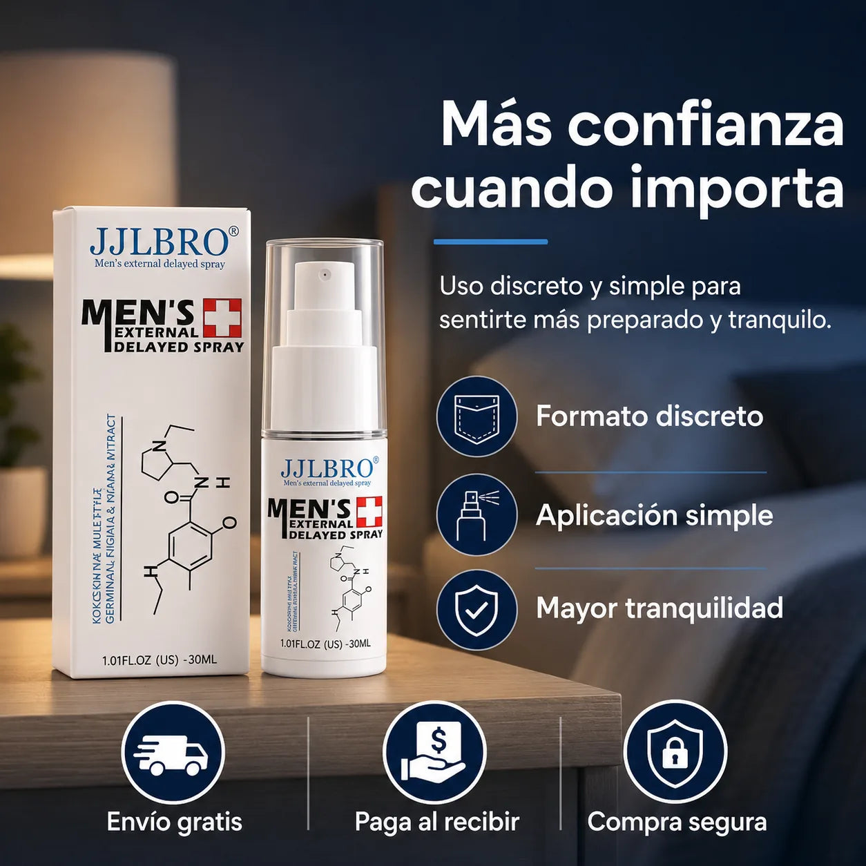 JJLBRO Spray Masculino™/ Control y Seguridad en tu Intimidad