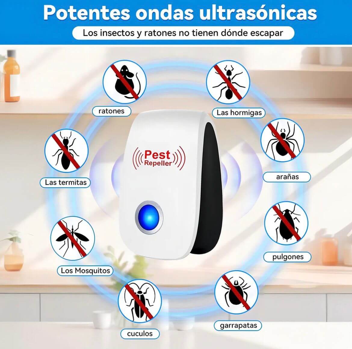 Ultrasonic Pro Repelente; Convierte tu hogar en una lugar libre de plagas.