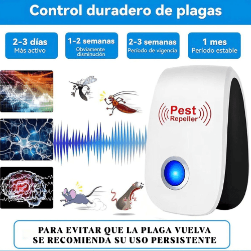 Ultrasonic Pro Repelente; Convierte tu hogar en una lugar libre de plagas.