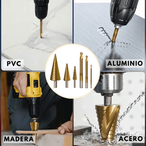 MultiDrill - Set de Brocas Escalonadas - Una Broca, Múltiples Perforaciones