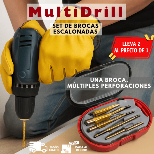 MultiDrill - Set de Brocas Escalonadas - Una Broca, Múltiples Perforaciones