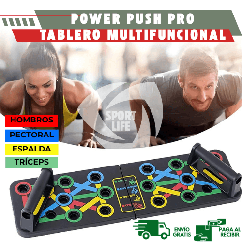 Power Push Tablero Multifuncional; Entrena tu cuerpo desde casa sin pagar gimnasio.